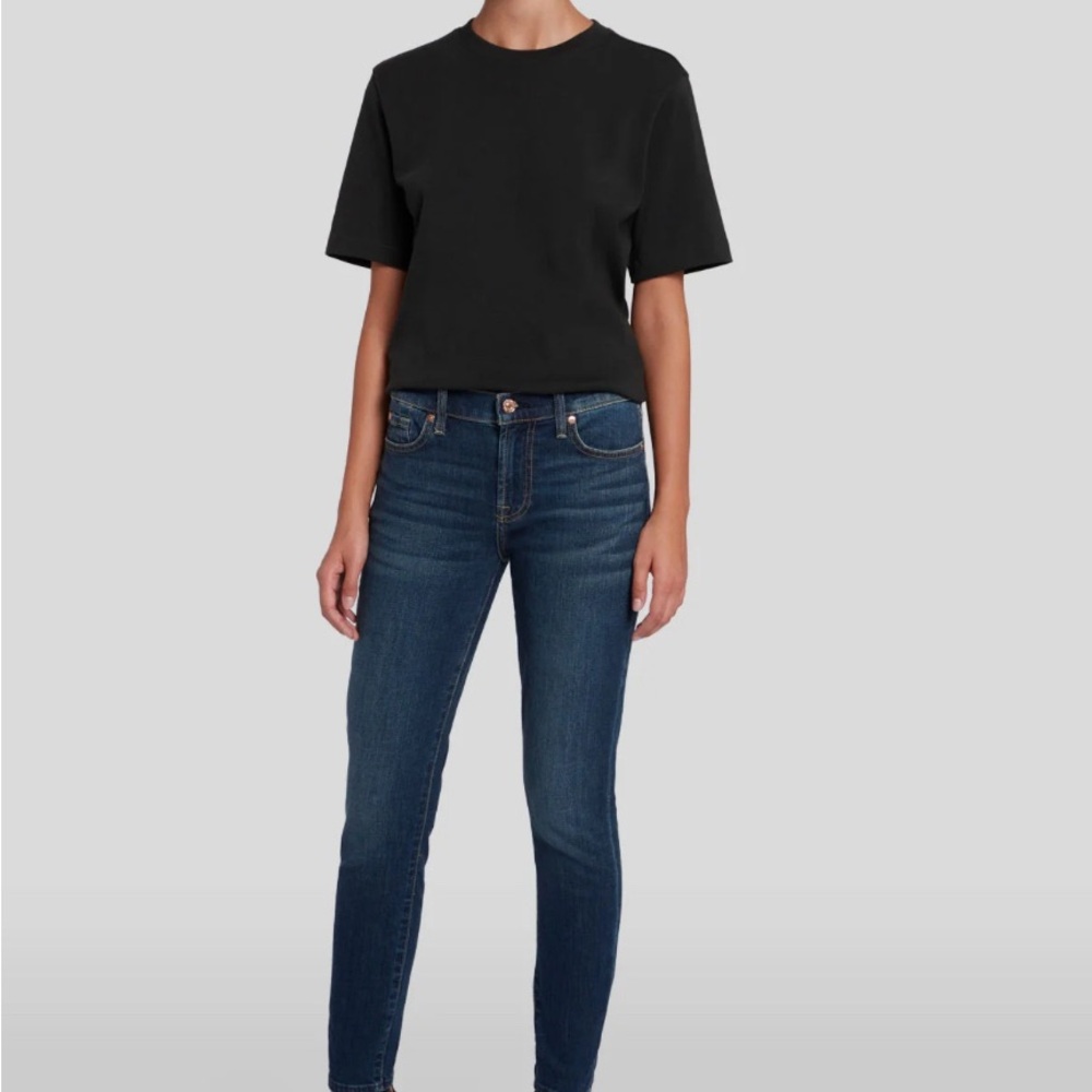 7 for all mankind skinny mid rise jeans